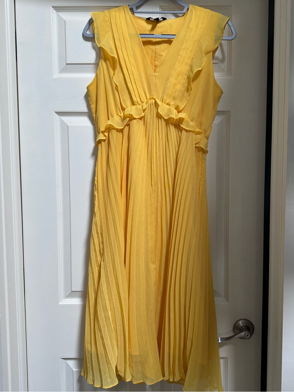 Banana Republic Factory | Yellow Midi Ruffle Dress Petite Medium